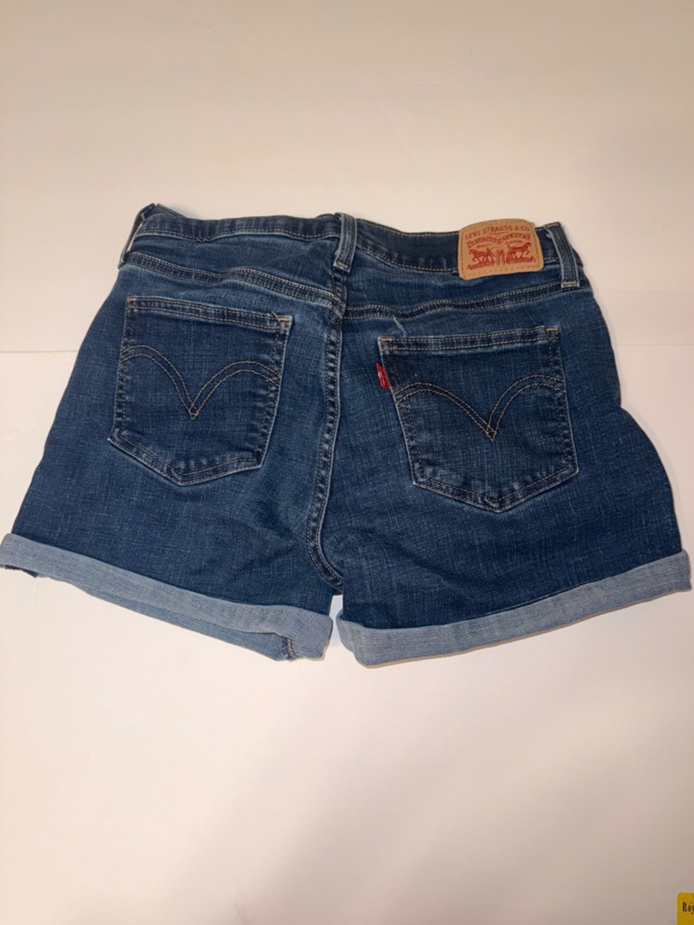 Levi's Dark Blue Rolled Cuff Denim Shorts